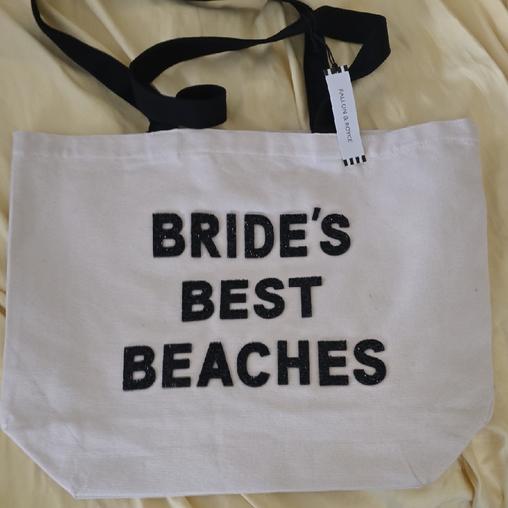 Rae Dunn White and Black Tote Bag Elegant Simplicity